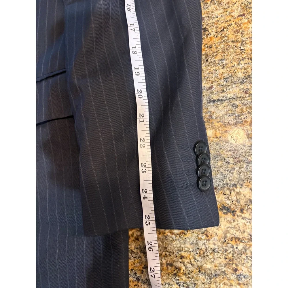 Banana Republic Mens Navy Blue Pinstripe Two Button Blazer Suit Jacket 40R